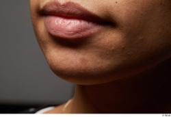 Face Mouth Skin Woman Black Slim Studio photo references